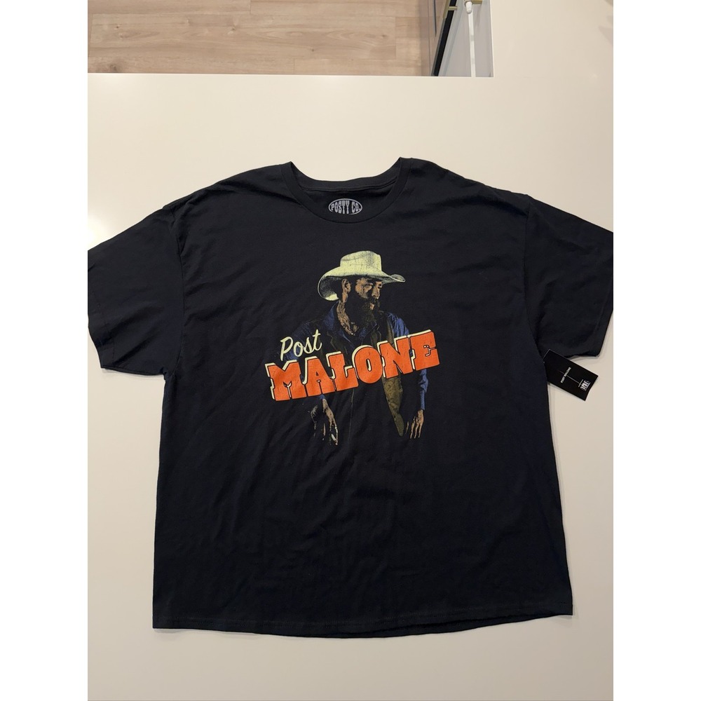 Posty Co. Post Malone Cowboy Hat Graphic T-Shirt Men's Black 3XL Big & Tall
